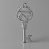 950 Platinum - Victorian Castle 21 Key Charm