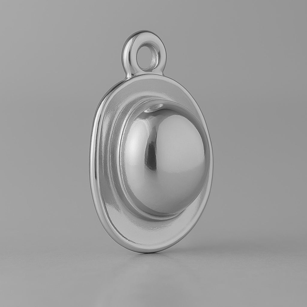 950 Platinum - Bowler Hat Charm