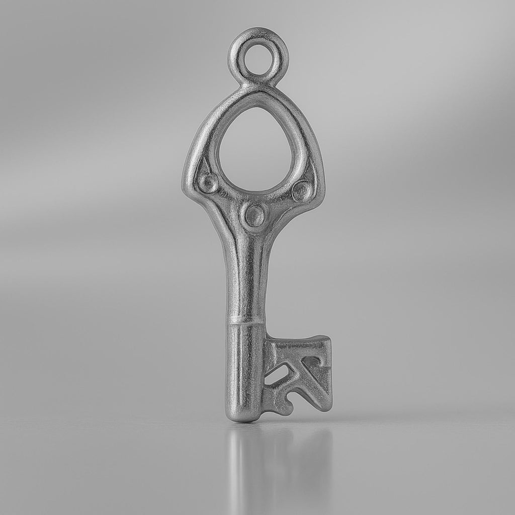 950 Platinum - Openwork 21 House Key Charm