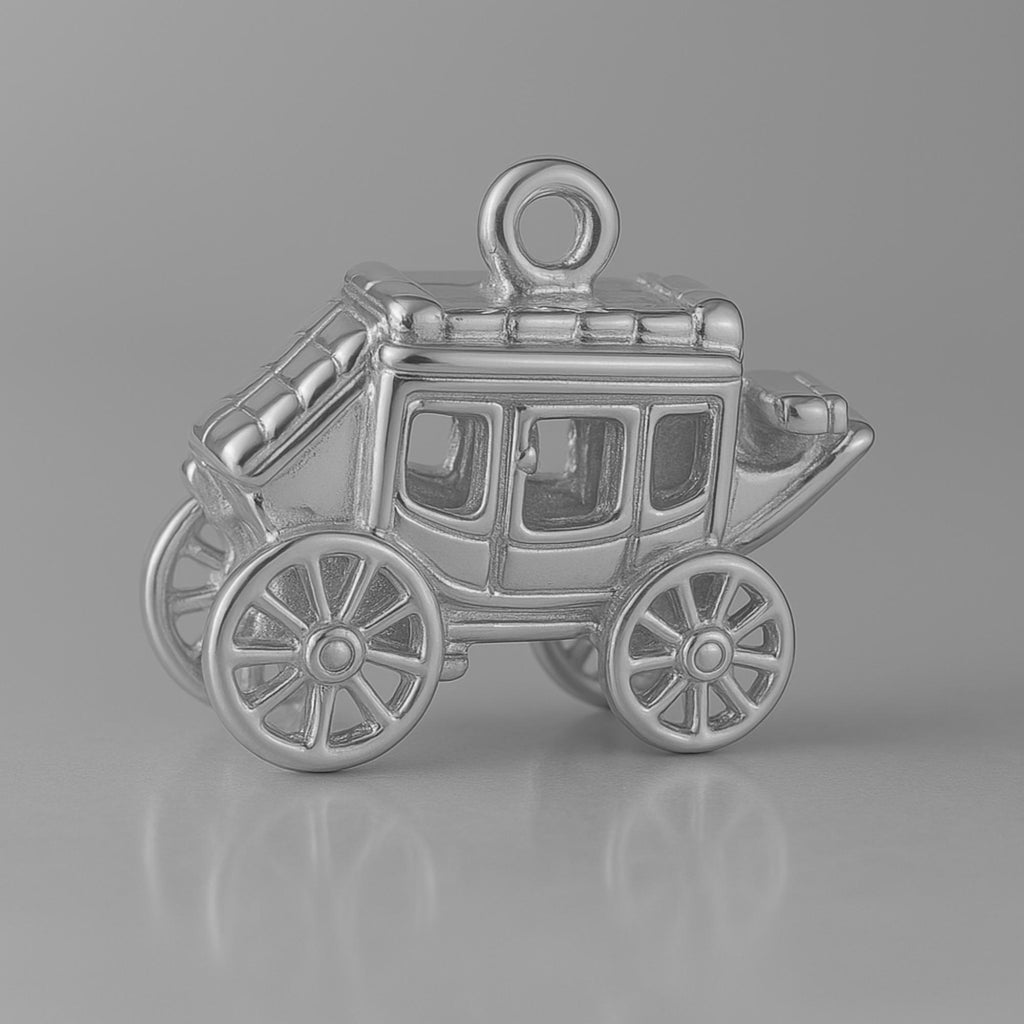 950 Platinum - Western Stagecoach Charm