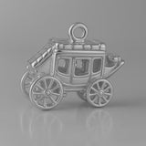 950 Platinum - Western Stagecoach Charm