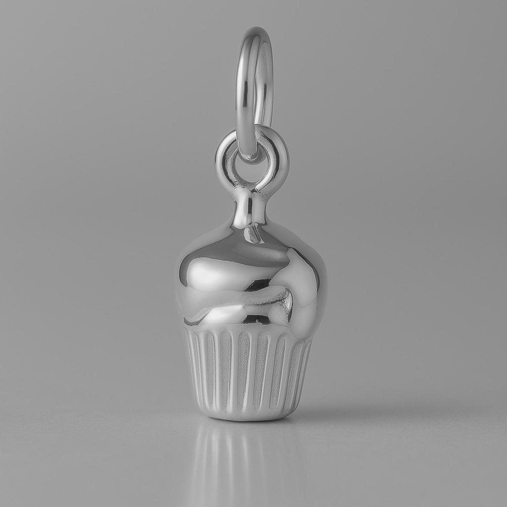 950 Platinum - Mini Cupcake Charm