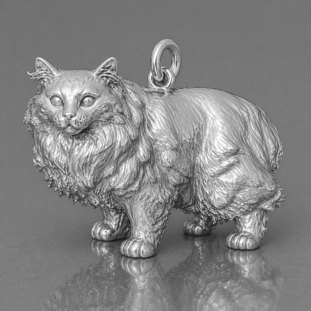 950 Platinum - Cymric Cat Charm