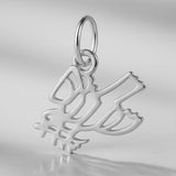 950 Platinum - Filigree Dove Charm