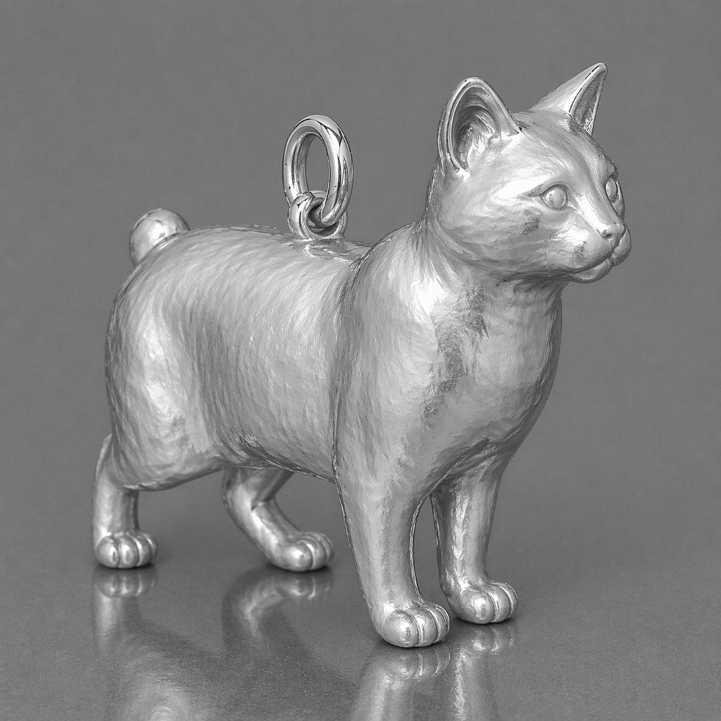 950 Platinum - Pixiebob Cat Charm