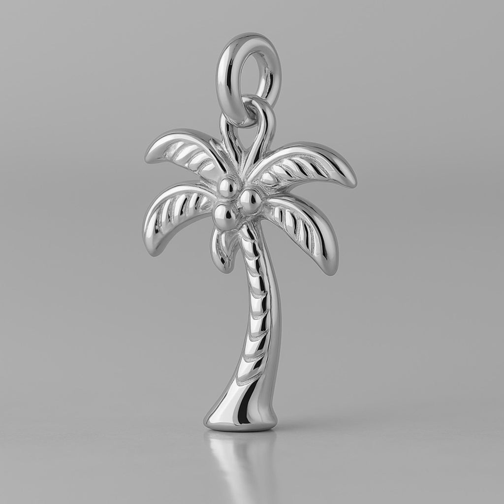 950 Platinum - Tropical Palm Tree Charm