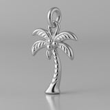 950 Platinum - Tropical Palm Tree Charm