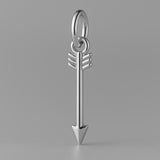 950 Platinum - Feathered Arrow Charm