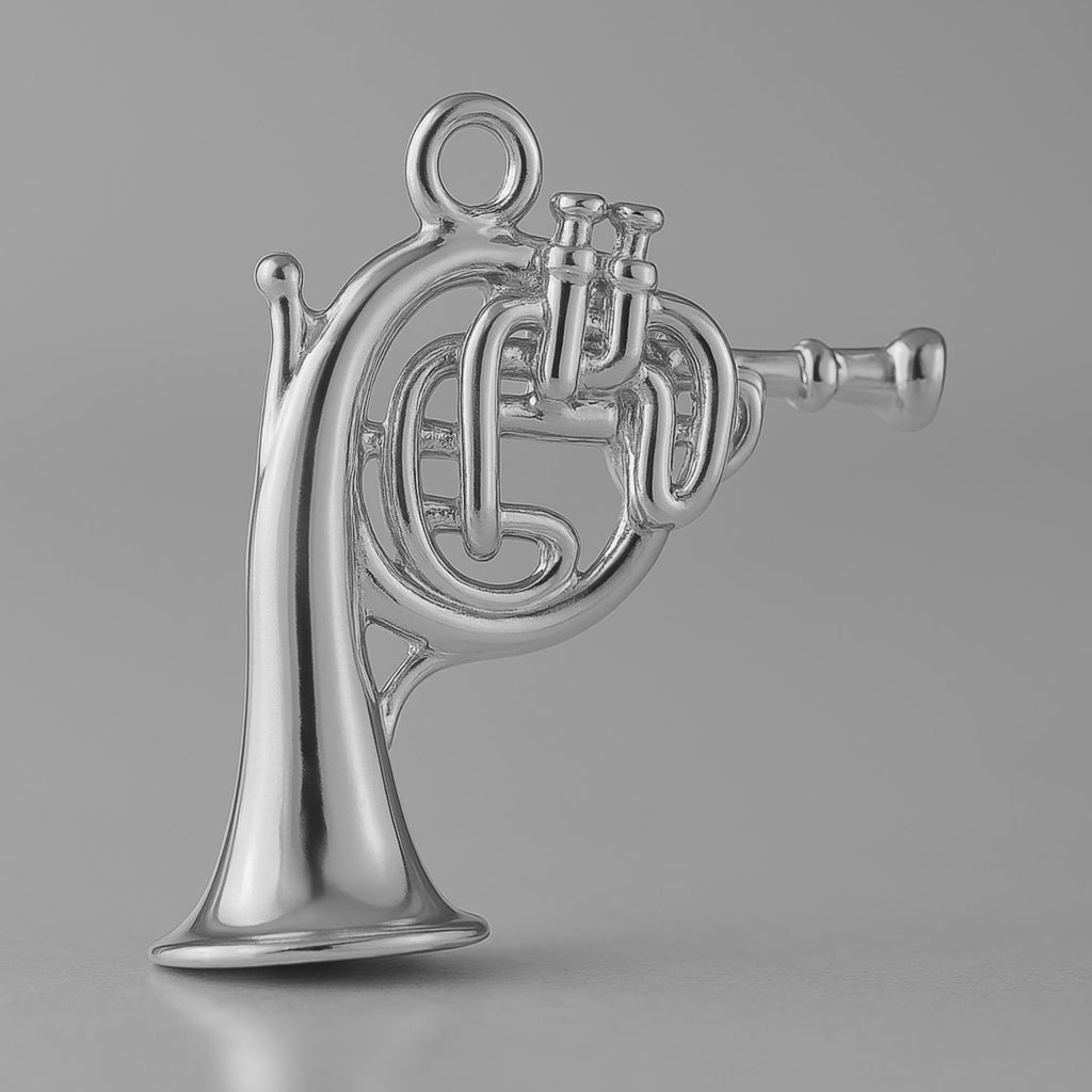 950 Platinum - Single French Horn Charm