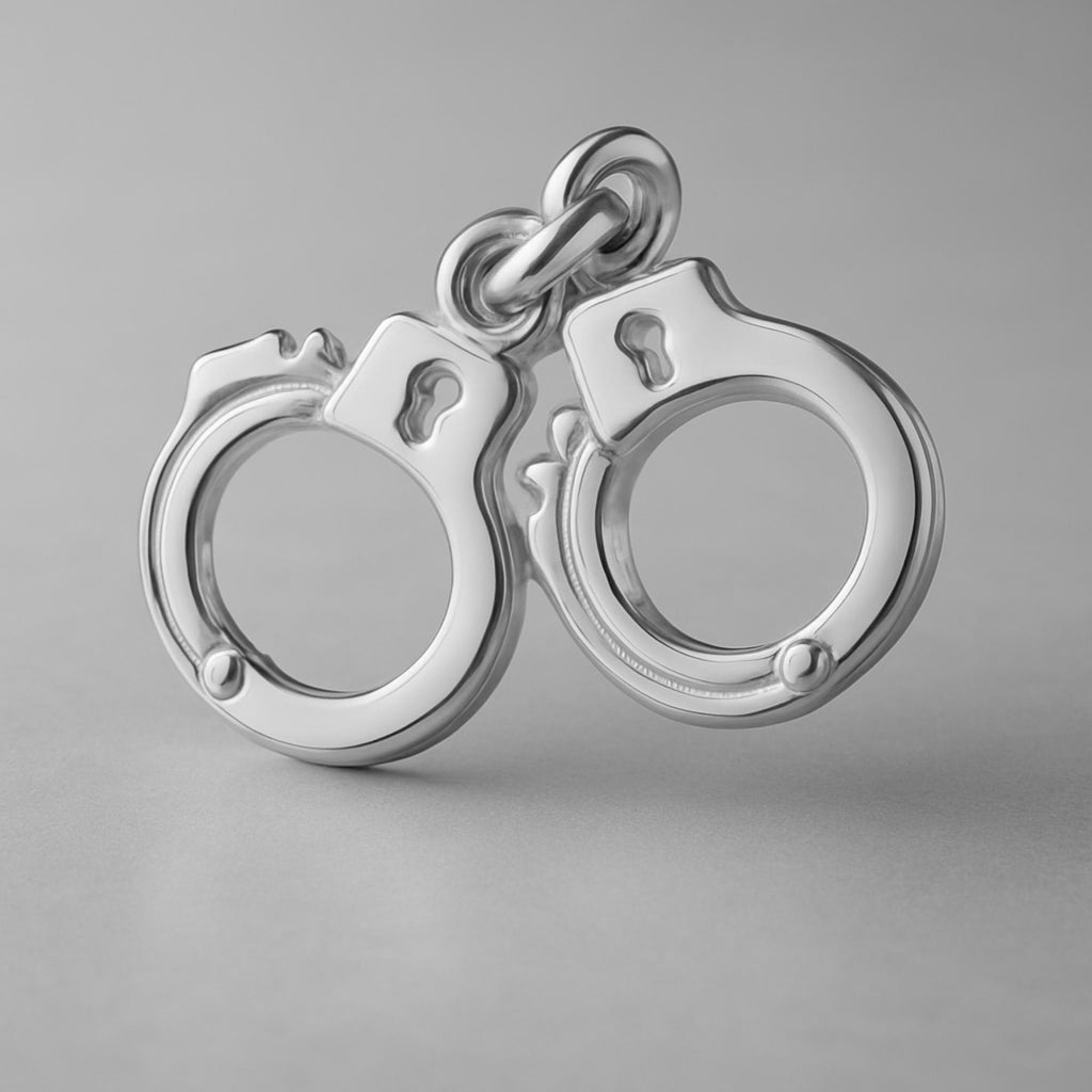 950 Platinum - Classic Handcuffs Charm