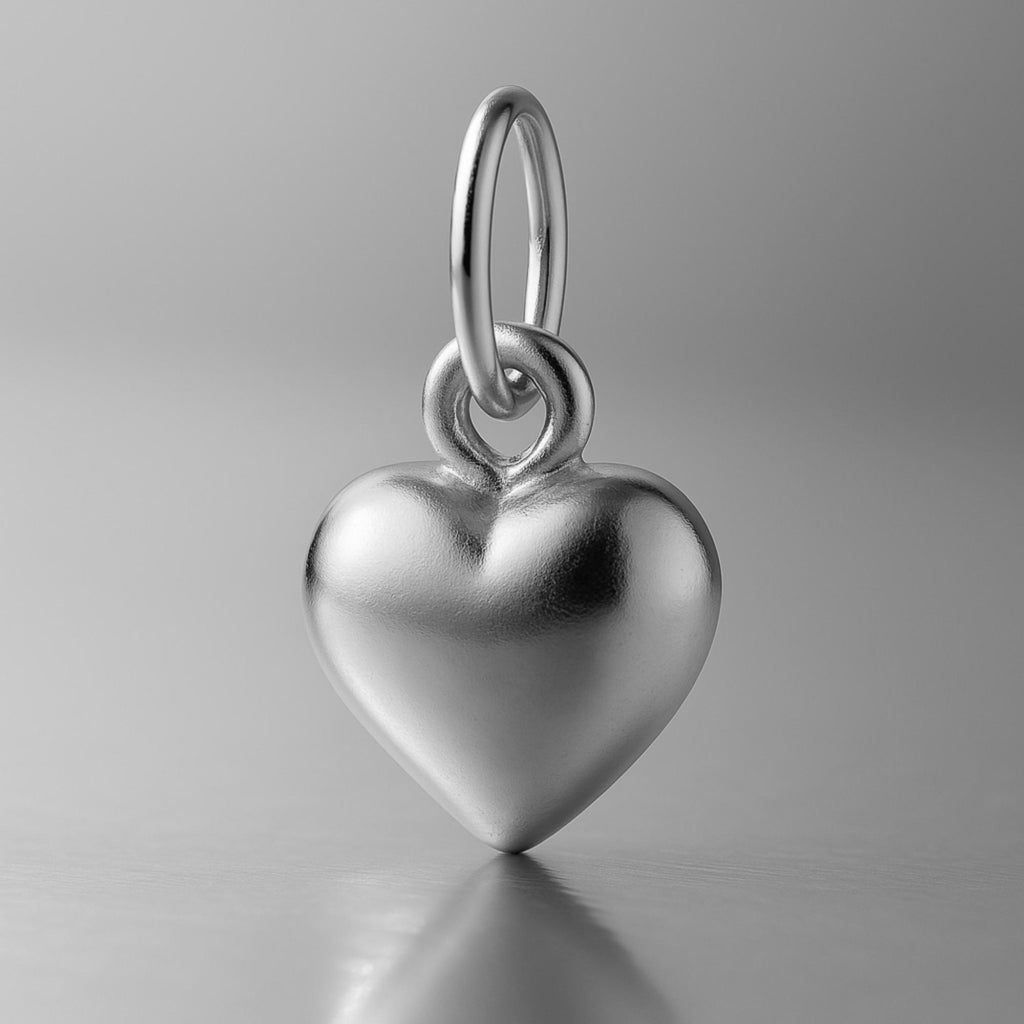 950 Platinum - Classic Puffy Heart Charm