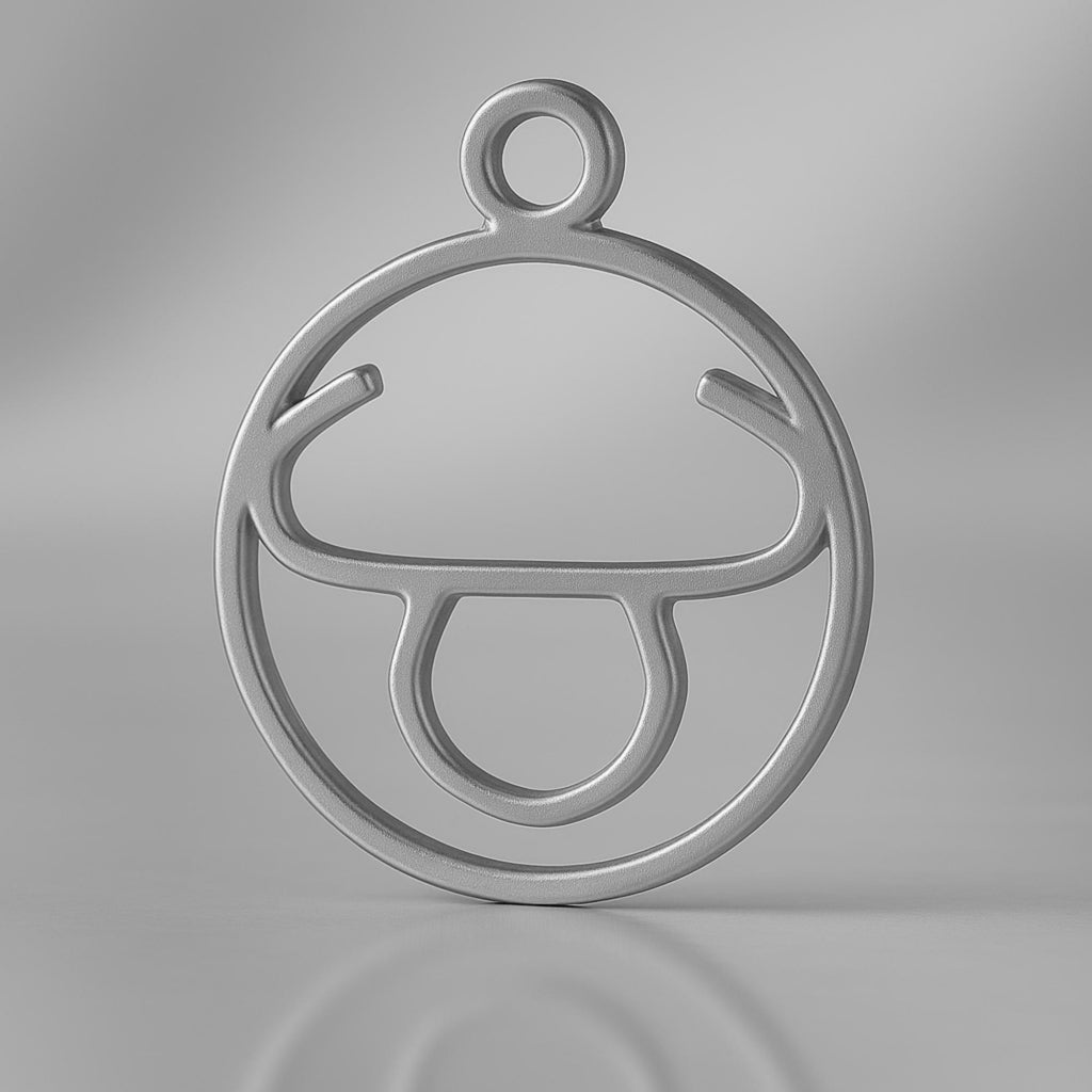 950 Platinum - Taurus Zodiac Round Charm