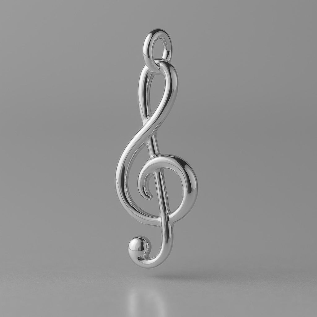 950 Platinum - Bold Treble Clef Charm
