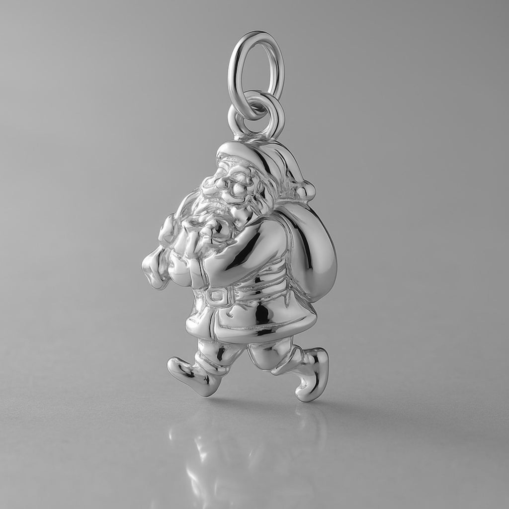 950 Platinum - Walking Santa Claus Charm