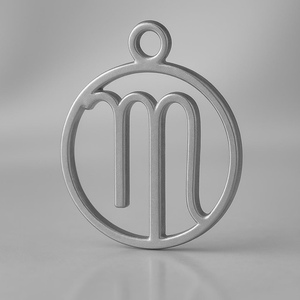 950 Platinum - Virgo Zodiac Round Charm