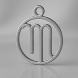 950 Platinum - Virgo Zodiac Round Charm