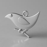 950 Platinum - 2D Bird Charm