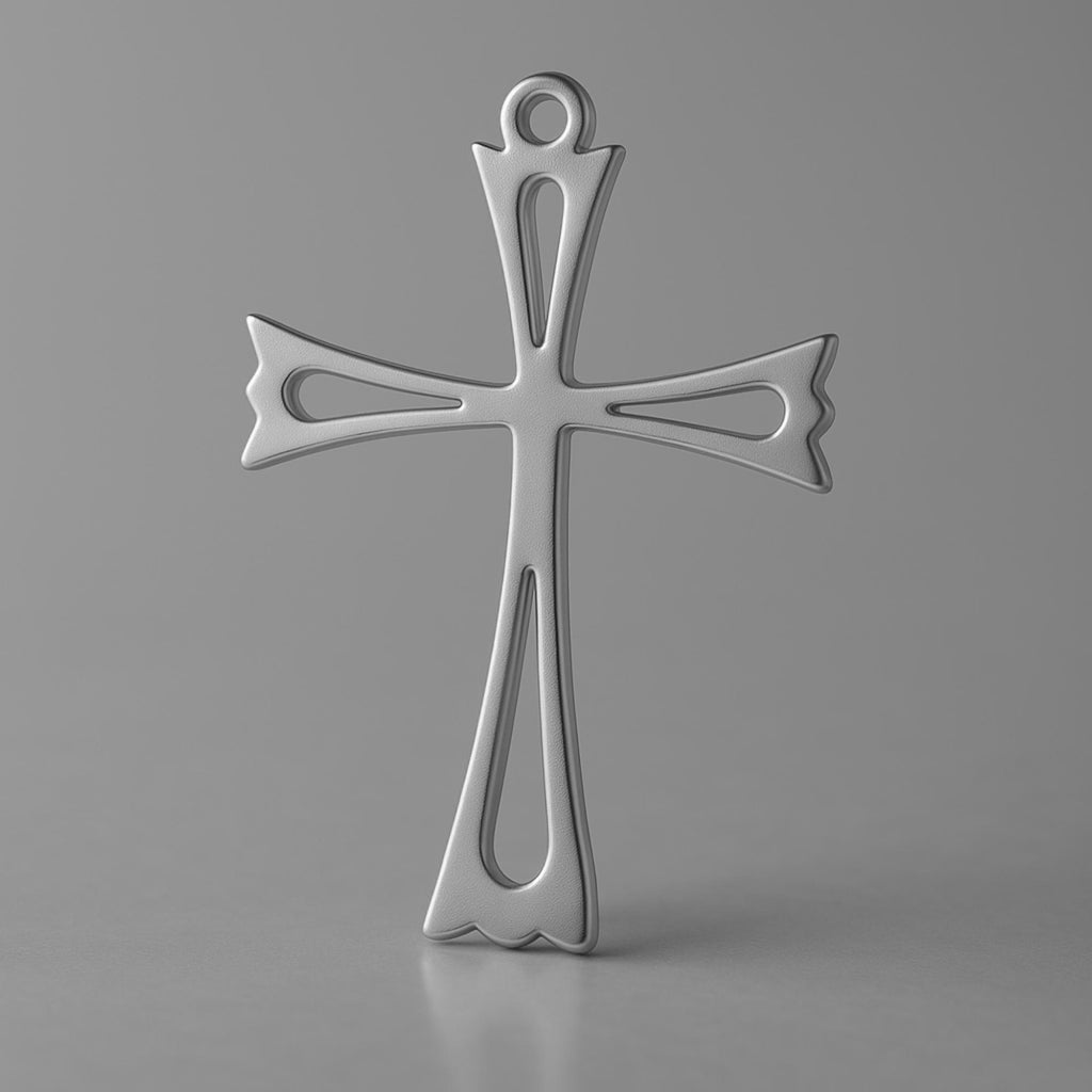 950 Platinum - Openwork Crucifix Charm