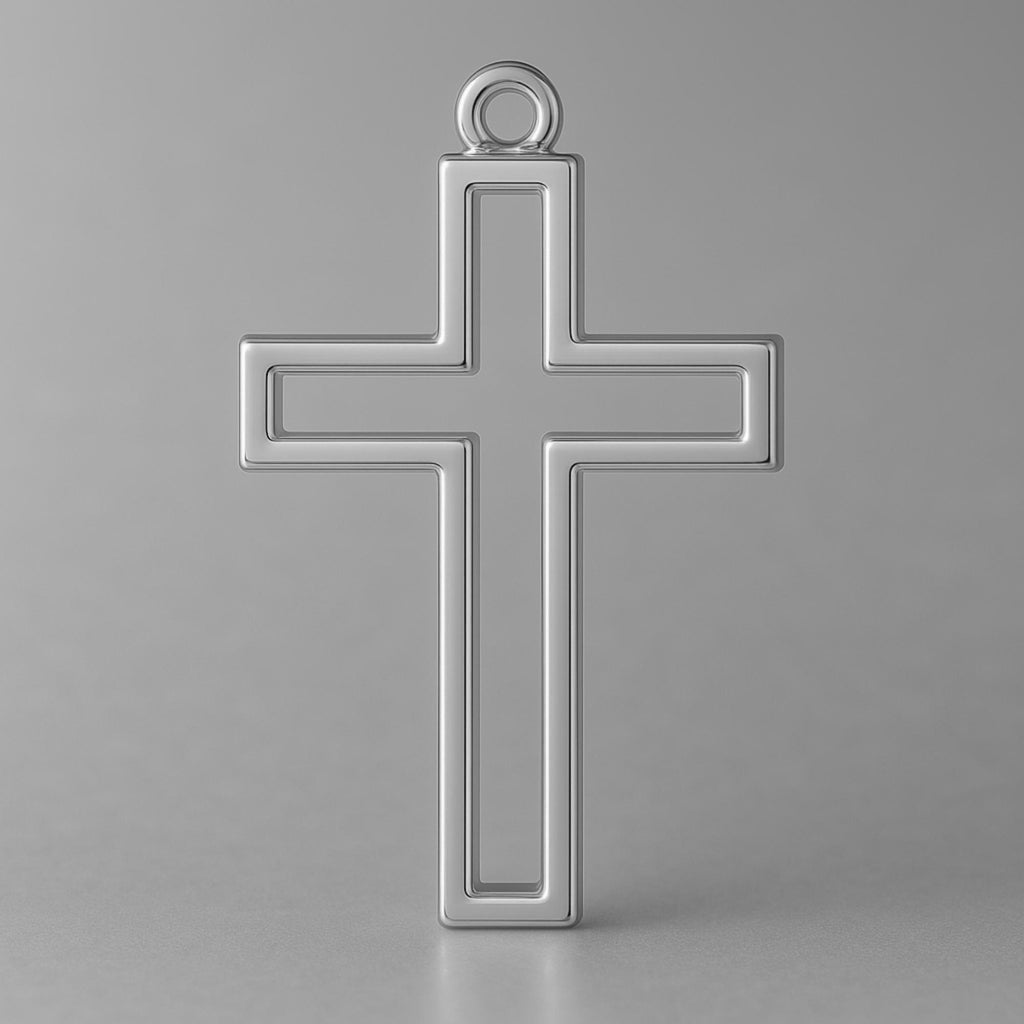 950 Platinum - Open Frame Crucifix Charm