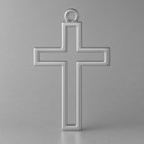 950 Platinum - Open Frame Crucifix Charm