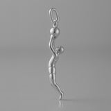 950 Platinum - Basketball Slam Dunk Charm