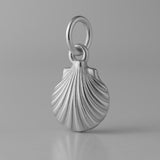950 Platinum - Clam Cockle Shell Charm