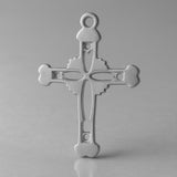 950 Platinum - Ornate Open Crucifix Charm