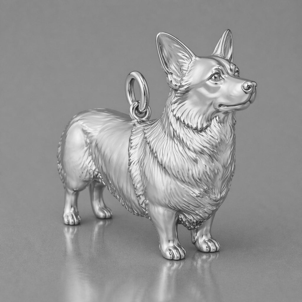 950 Platinum - Pembroke Welsh Corgi Dog Charm