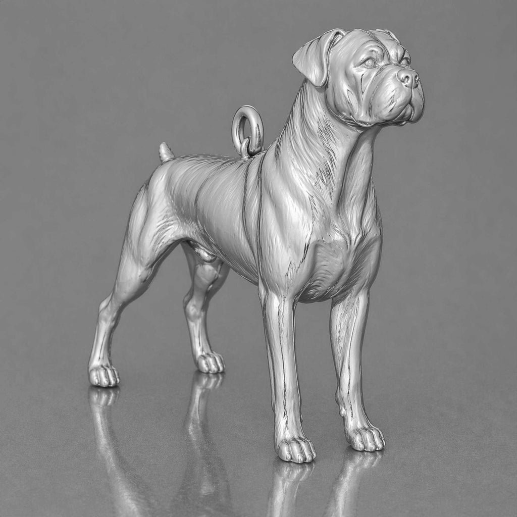 950 Platinum - Boxer Dog Charm