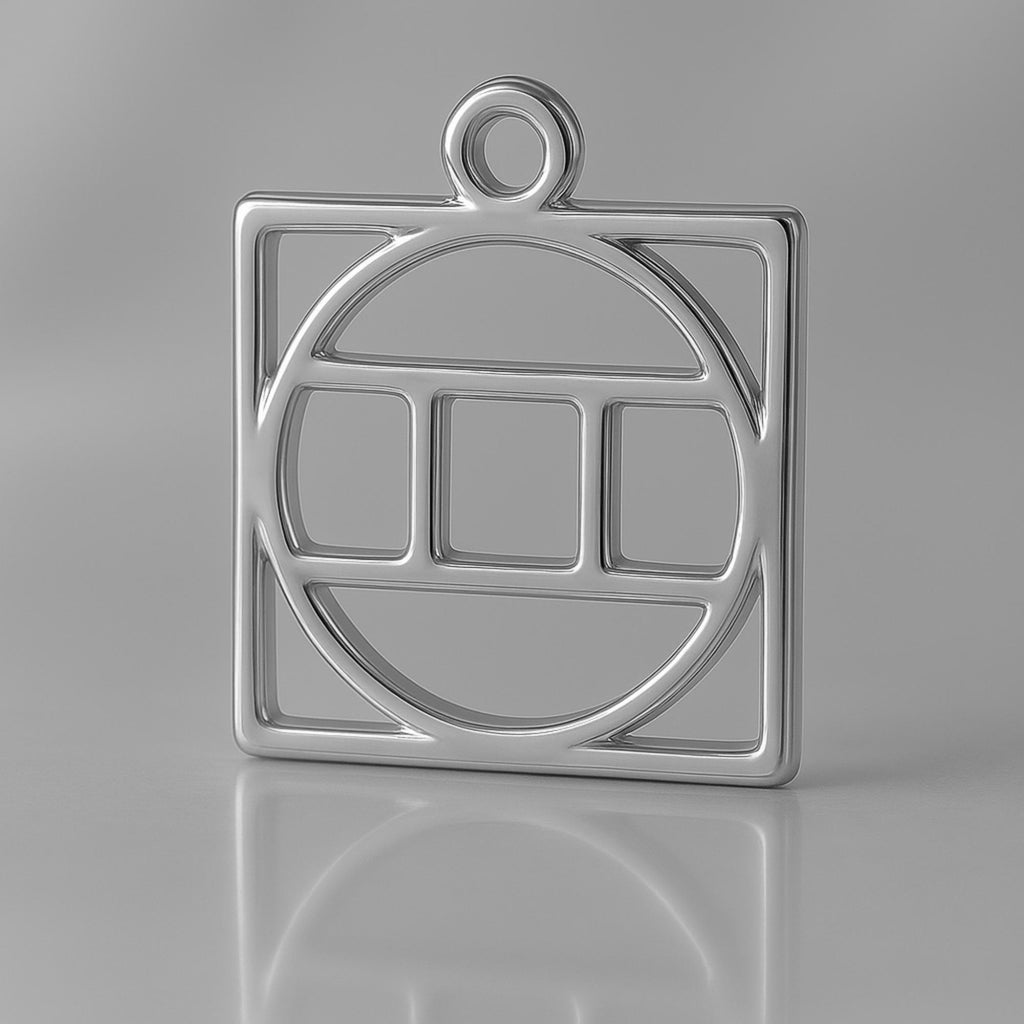 950 Platinum - Gemini Zodiac Square Charm