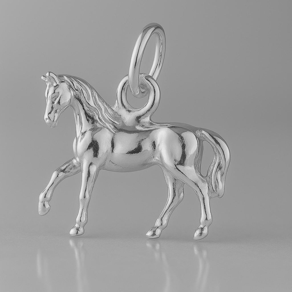 950 Platinum - Prancing Arabian Horse Charm