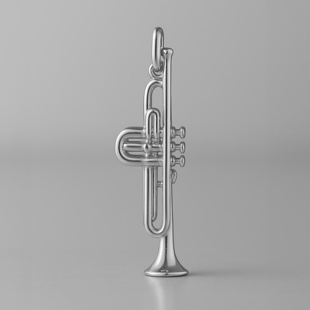 950 Platinum - Tube Trumpet Charm