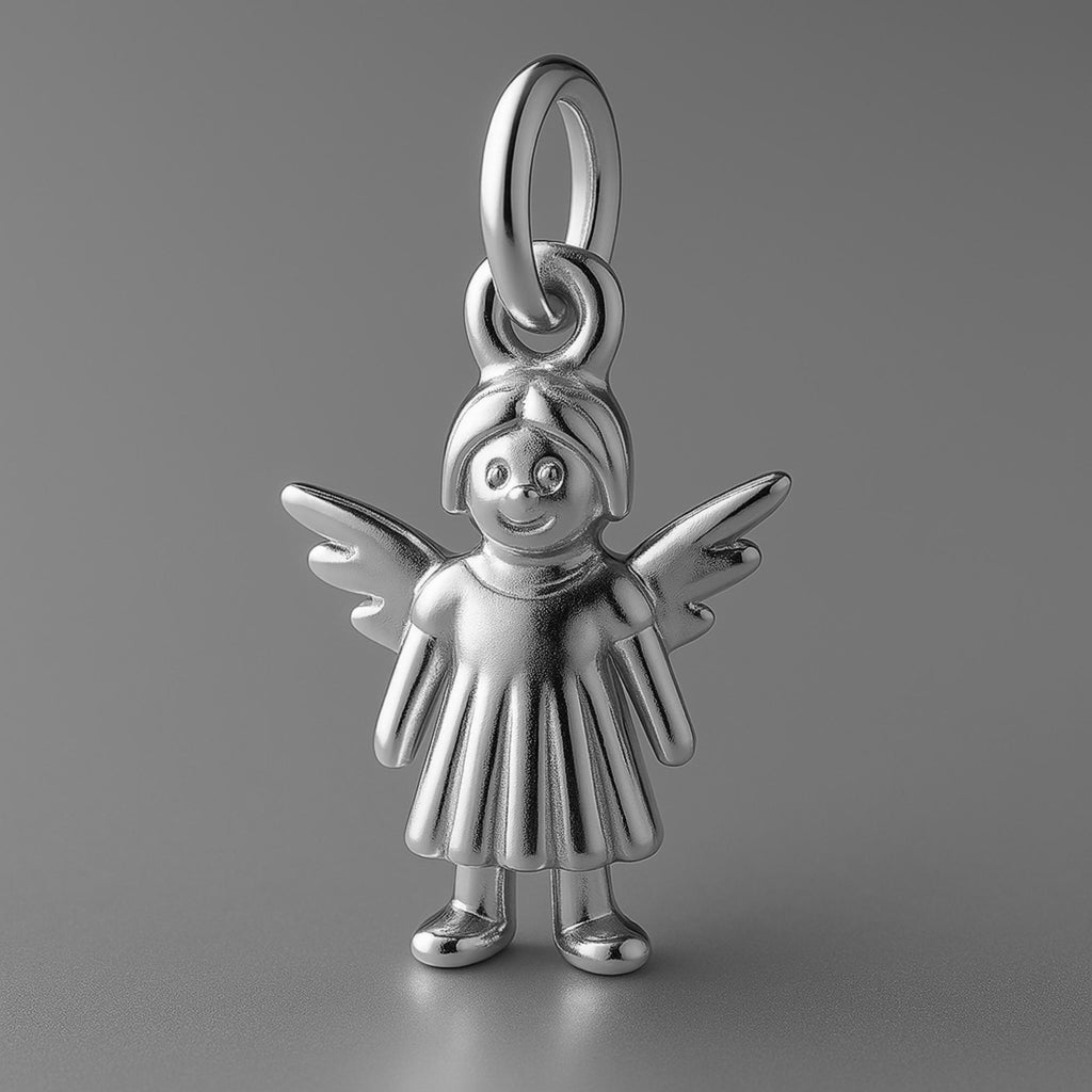 950 Platinum - Festive Angel Figurine Charm