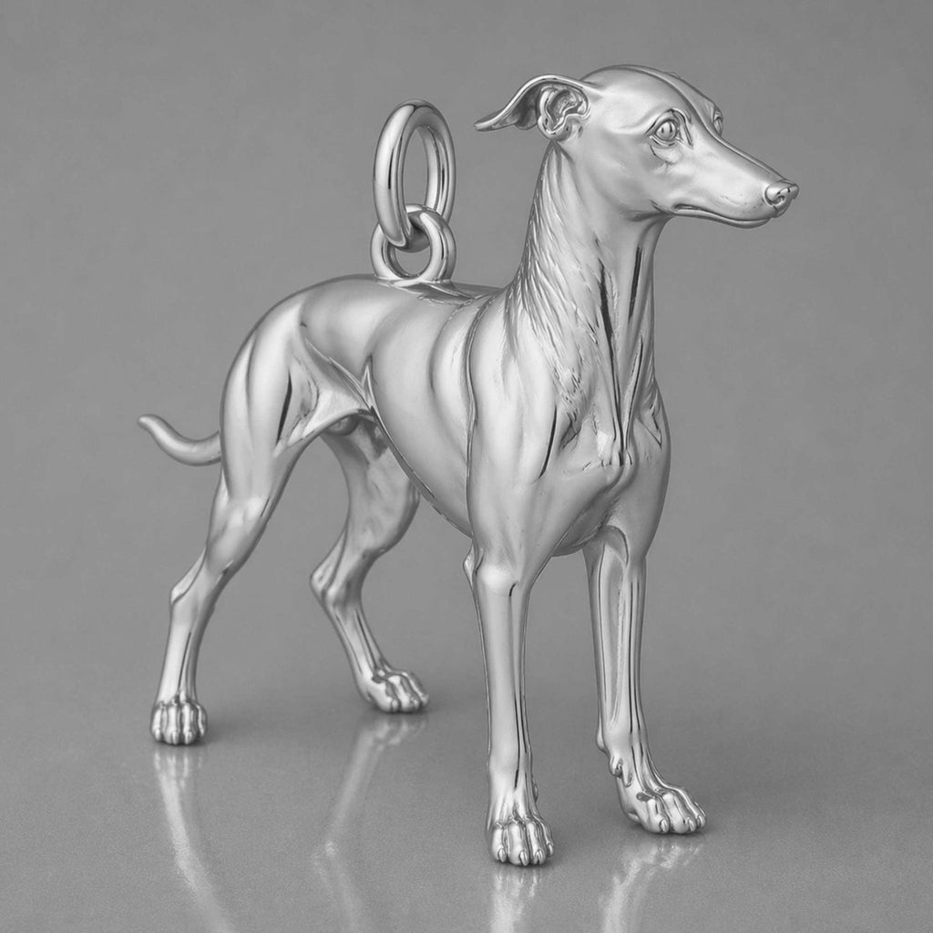 950 Platinum - Greyhound Dog Charm