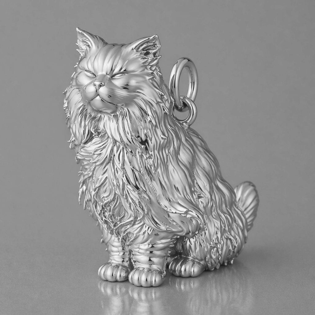 950 Platinum - Persian Cat Charm