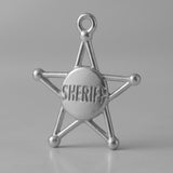 950 Platinum - Sheriff Star Charm