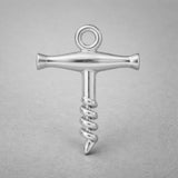 950 Platinum - Traditional Corkscrew Charm
