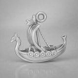 950 Platinum - Viking Longship Charm