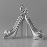 950 Platinum - Bow Toe Stiletto Pair Charm