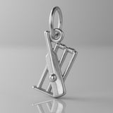 950 Platinum - Cricket Bat & Stumps Charm