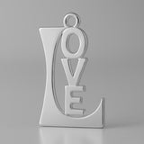 950 Platinum - Love Monogram Charm