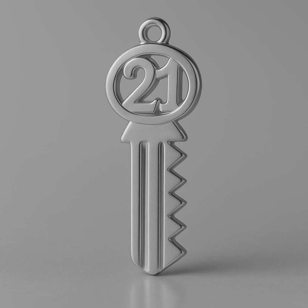 950 Platinum - Vintage 21 House Key Charm
