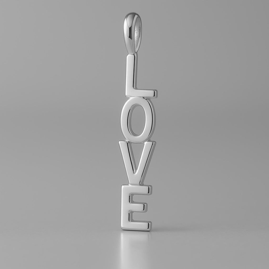 950 Platinum - Vertical Love Charm