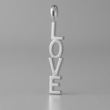 950 Platinum - Vertical Love Charm
