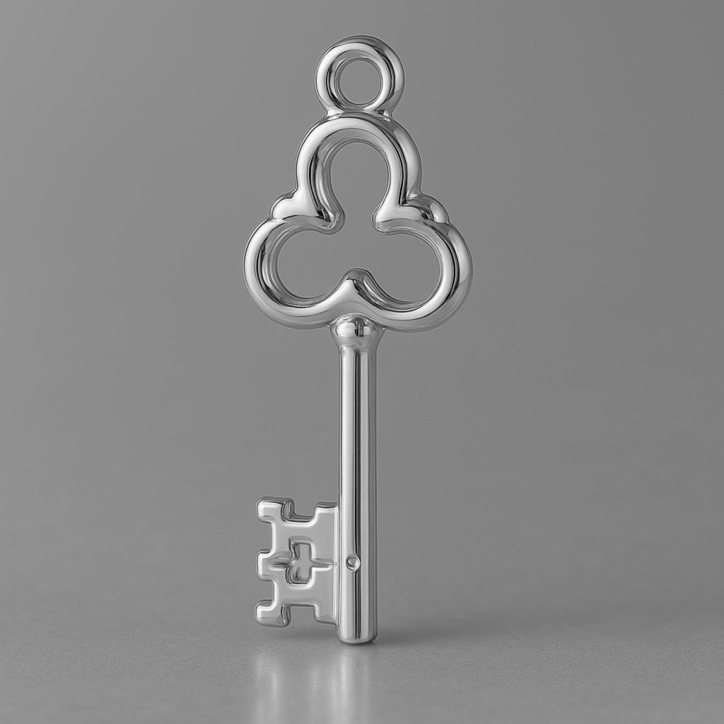 950 Platinum - Clover Castle Key Charm