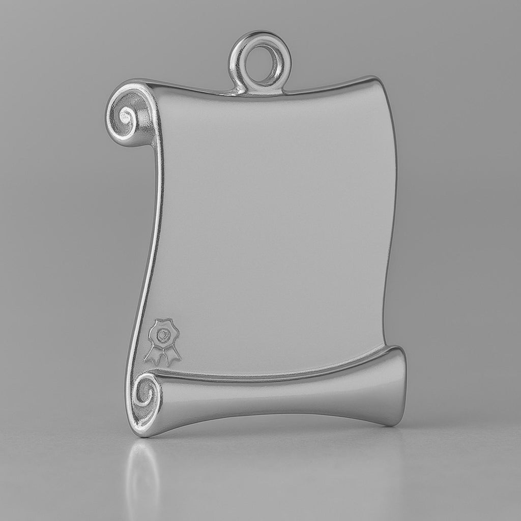950 Platinum - Diploma Scroll Charm