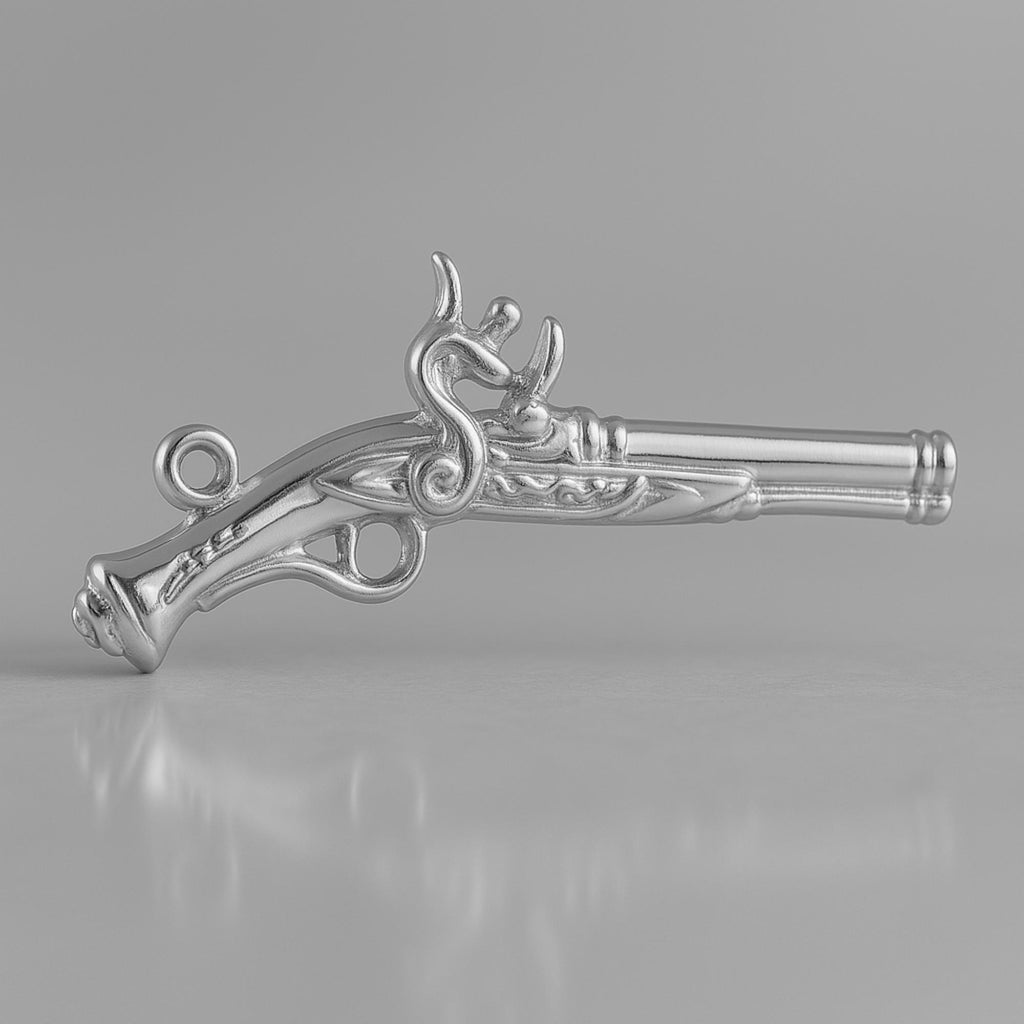 950 Platinum - Flintlock Pistol Charm
