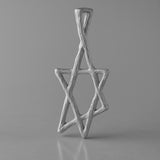 950 Platinum - Raw Star of David Charm
