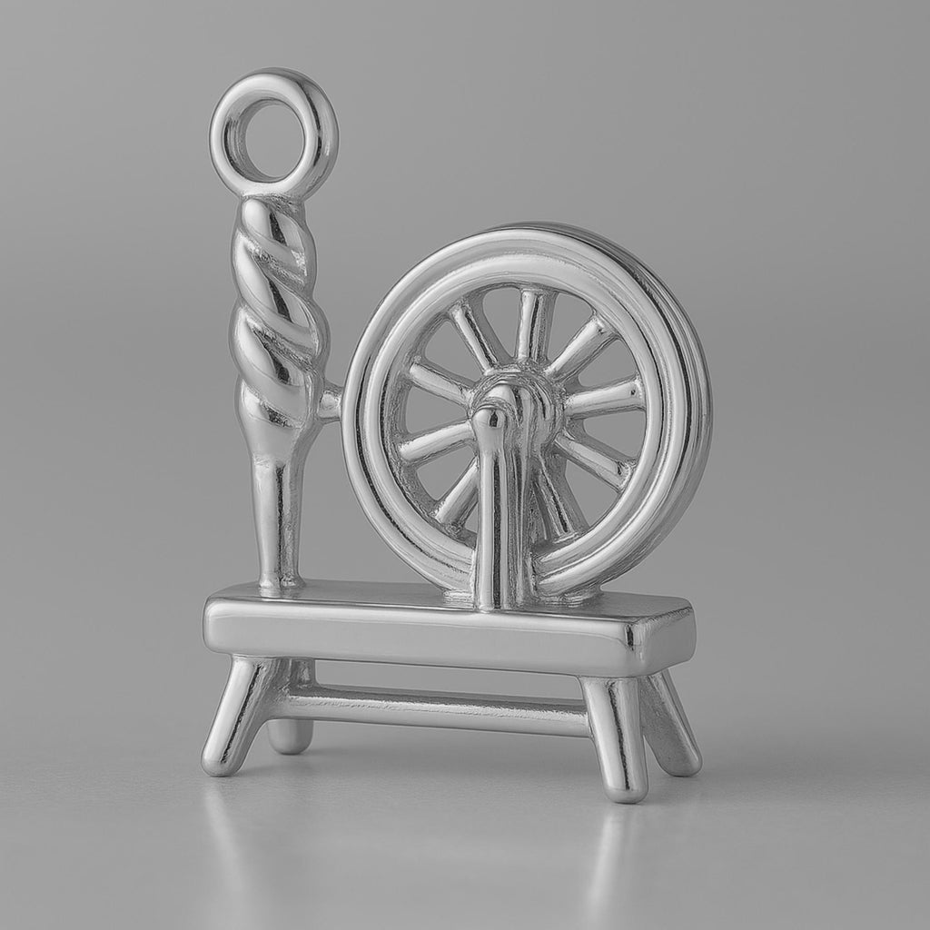 950 Platinum - Spinning Wheel Charm