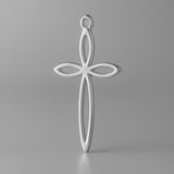 950 Platinum - Marquise Petal Crucifix Charm